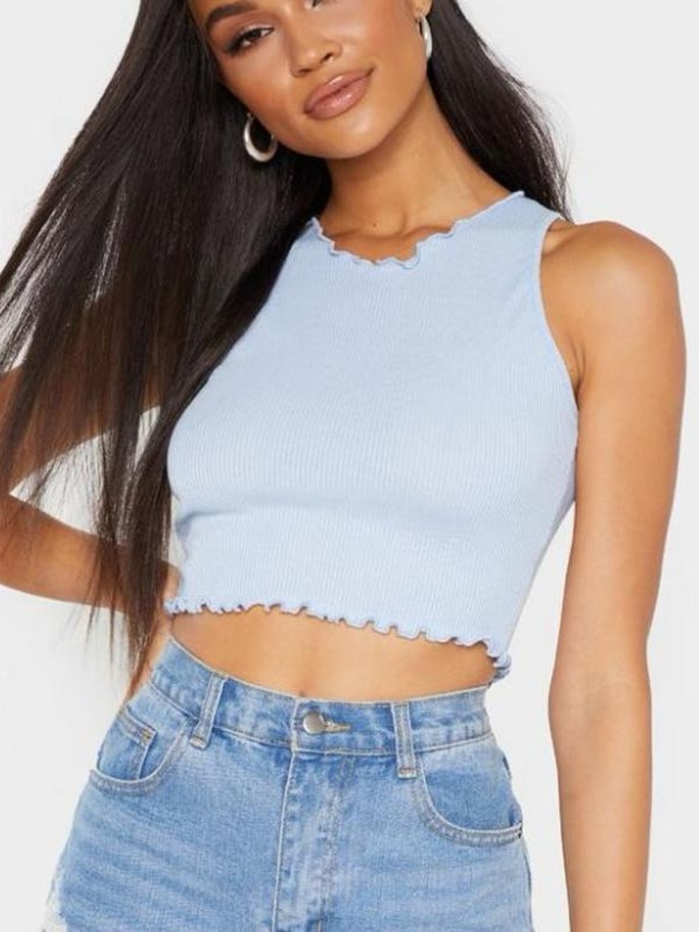PrettyLittleThing Purple Crop Tank Top